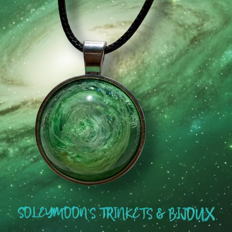 Elemental Harmony Necklace, round, green, Earth Element