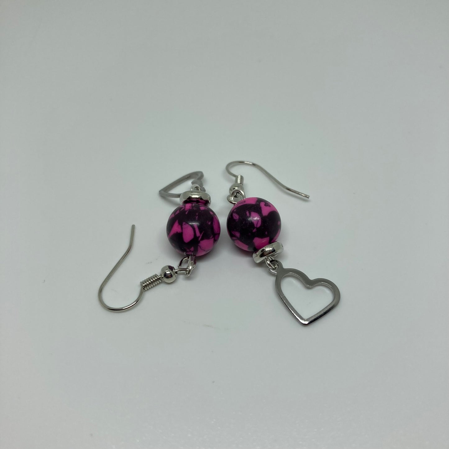 Purple and Black Marble Dangles