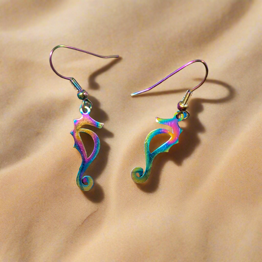 Iridescent Seahorse Earrings