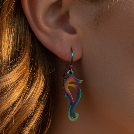 Iridescent Seahorse Earrings