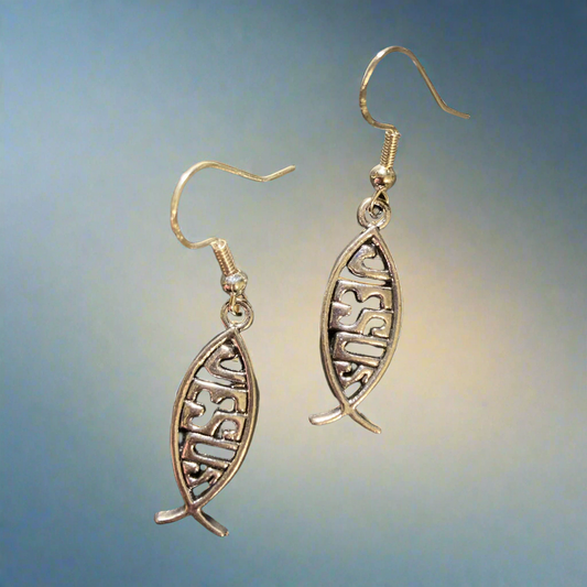 Jesus fish earrings