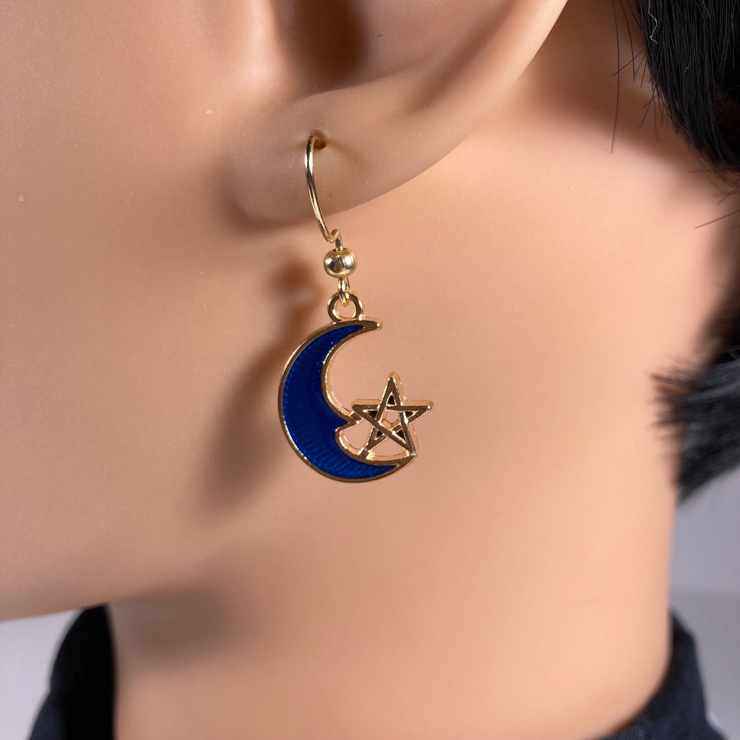 Blue Moon & Star Earrings