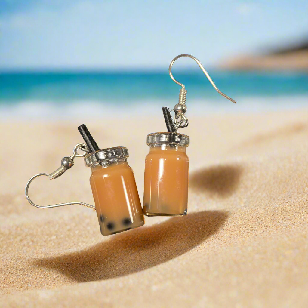 Coffee Boba Tea Earrings