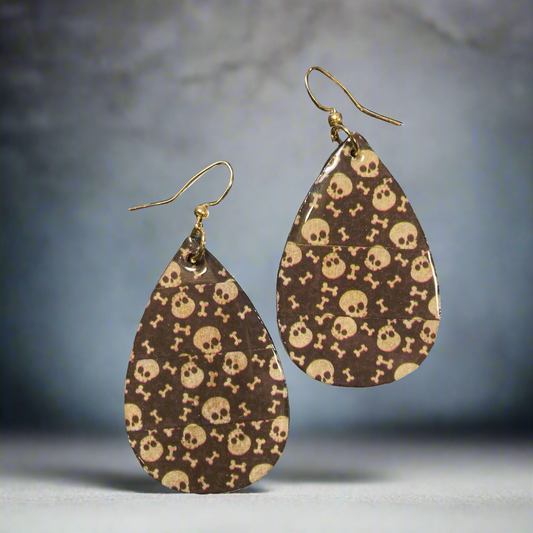 Skulls Wood Earrings