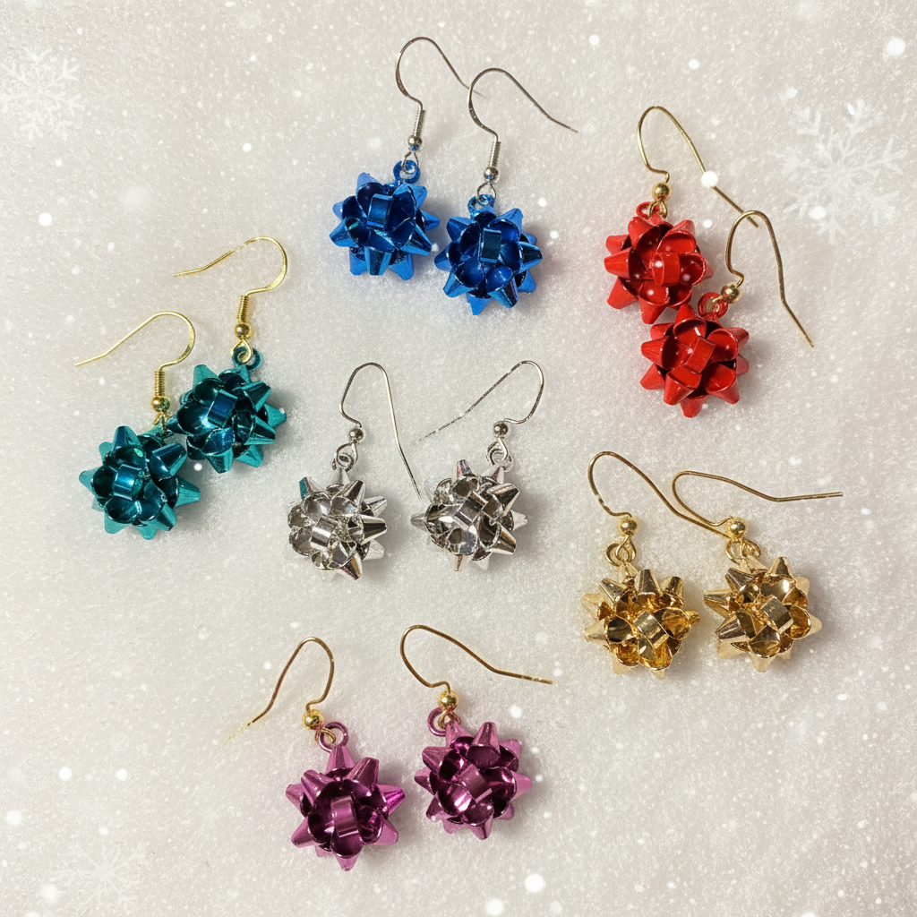 Winter Holidays Earrings, bows