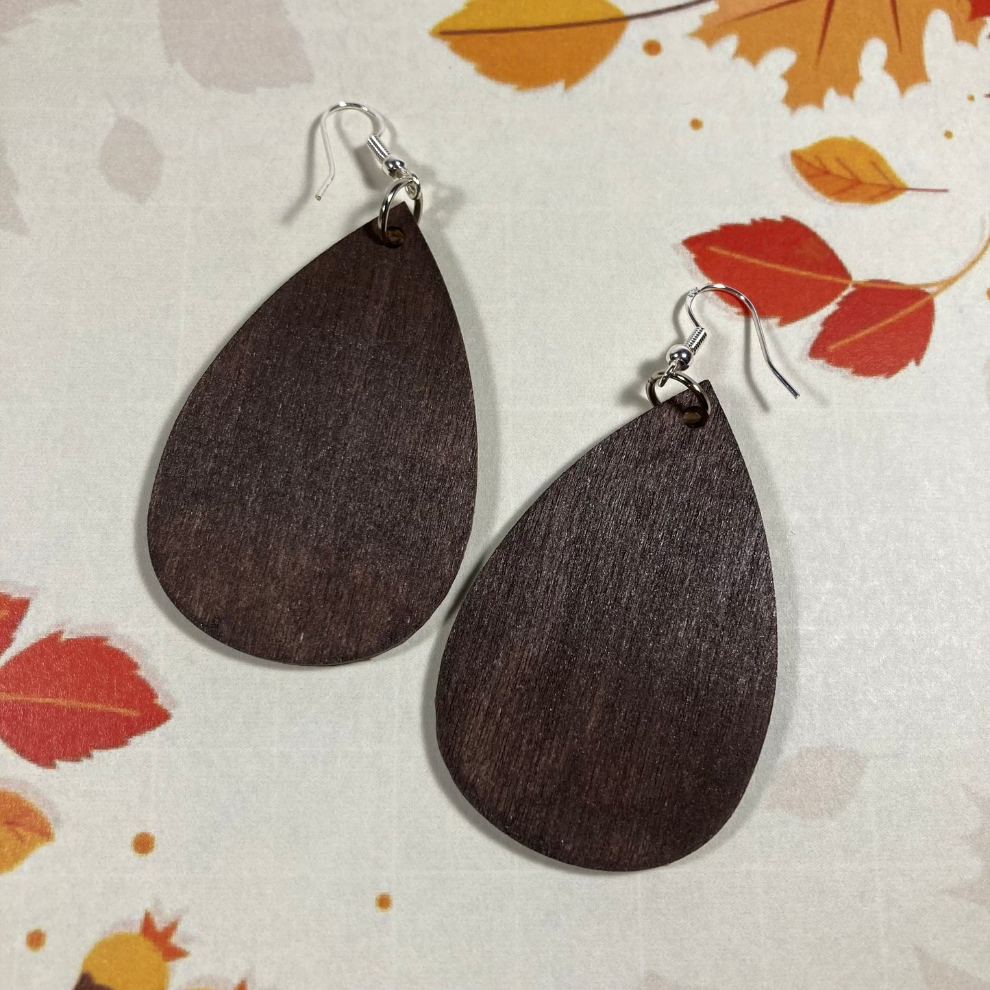 Fall wooden earrings