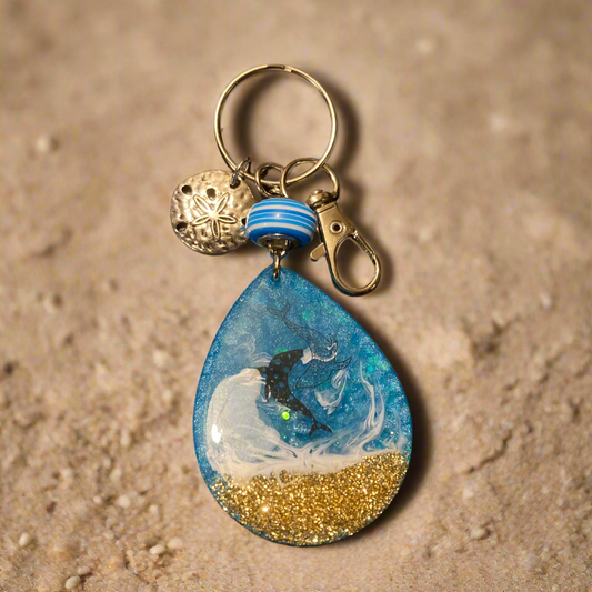 Yin Yang Dolphins keychain