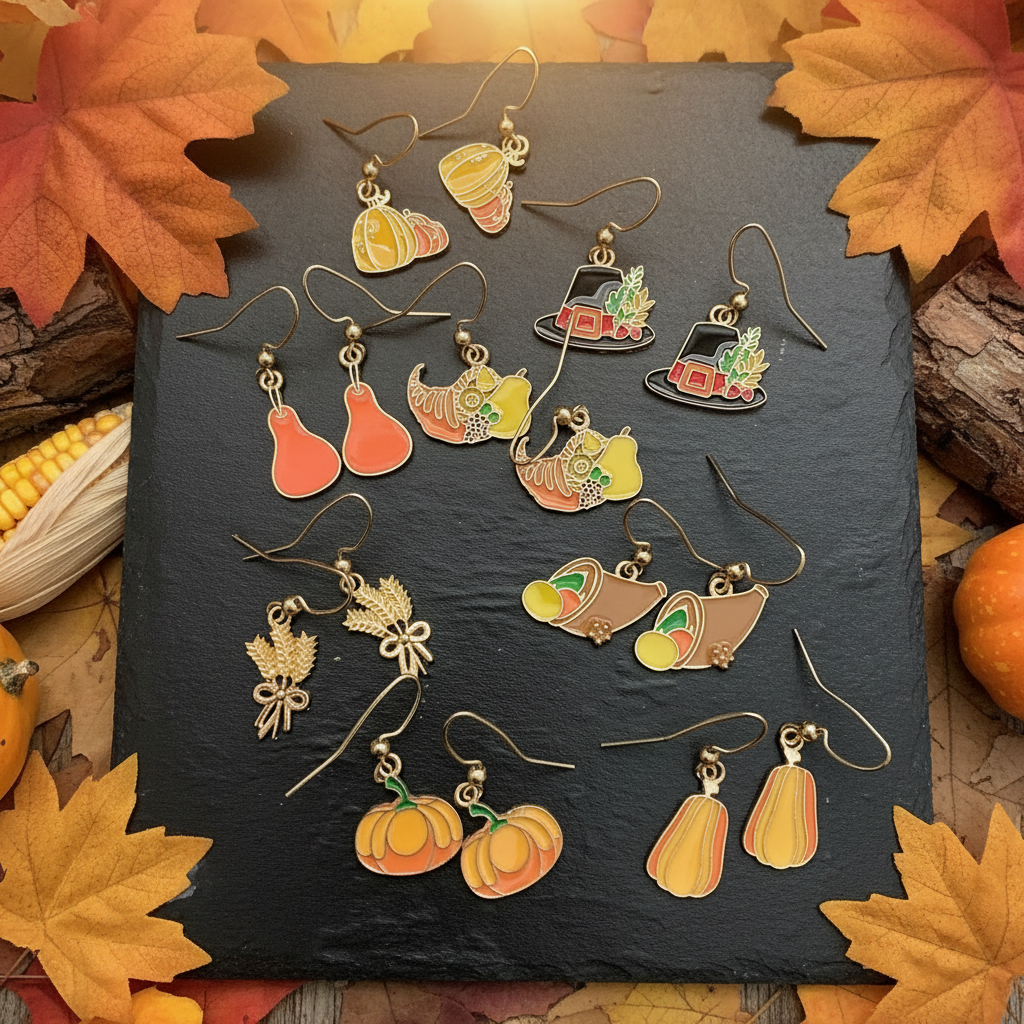 Thanksgiving earrings, harvest