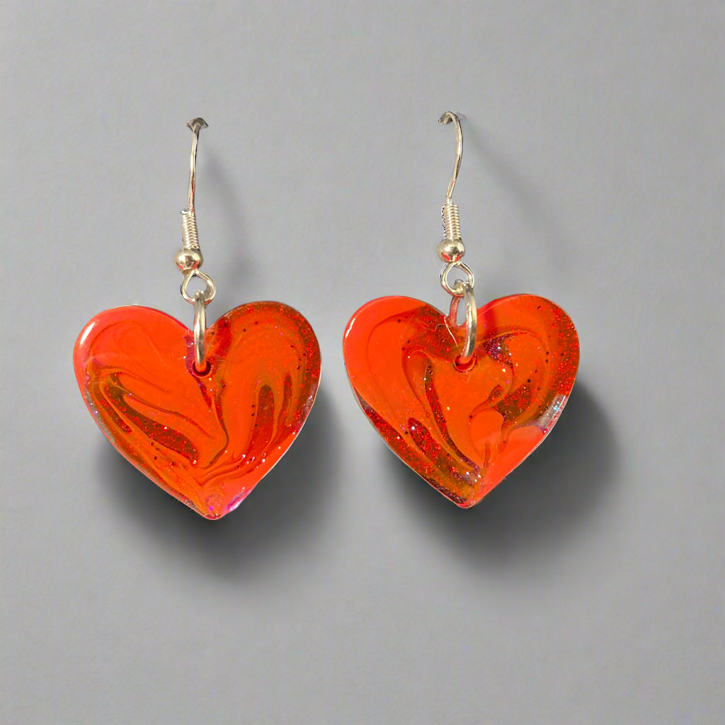 Heart earrings dangles