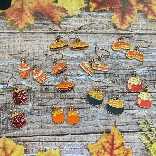 Fall earrings,Thanksgiving, feast