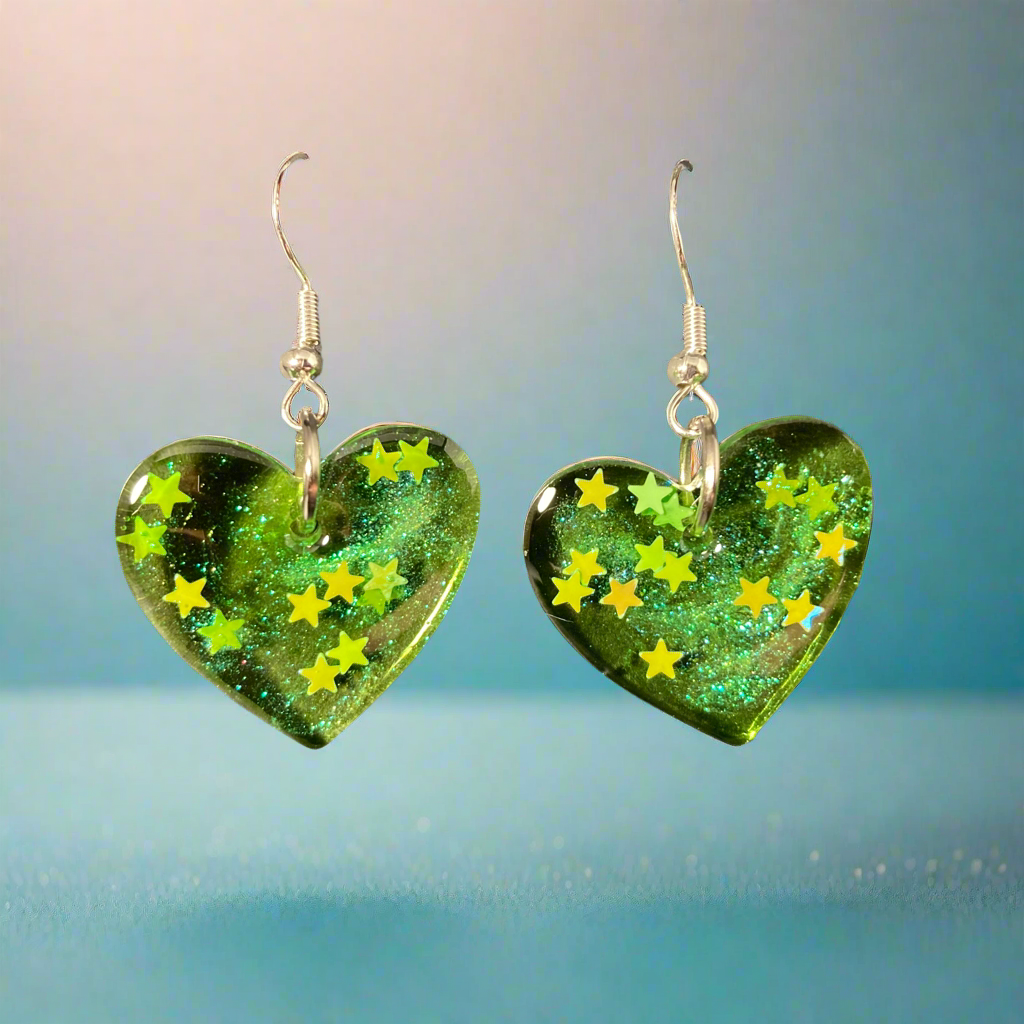 Heart earrings dangles