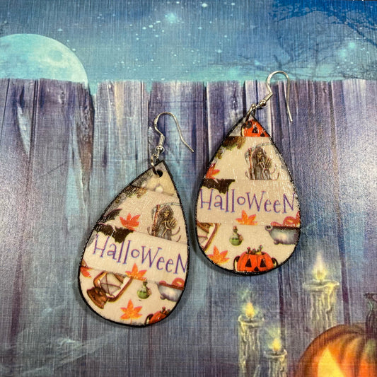 Halloween wooden earrings