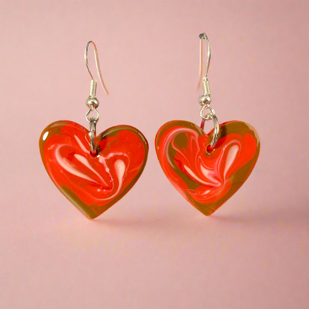 Heart earrings dangles