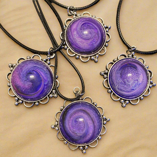Galaxy Necklaces, purple, round