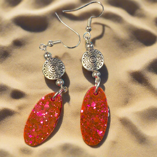 Pink Sand dollar Earrings