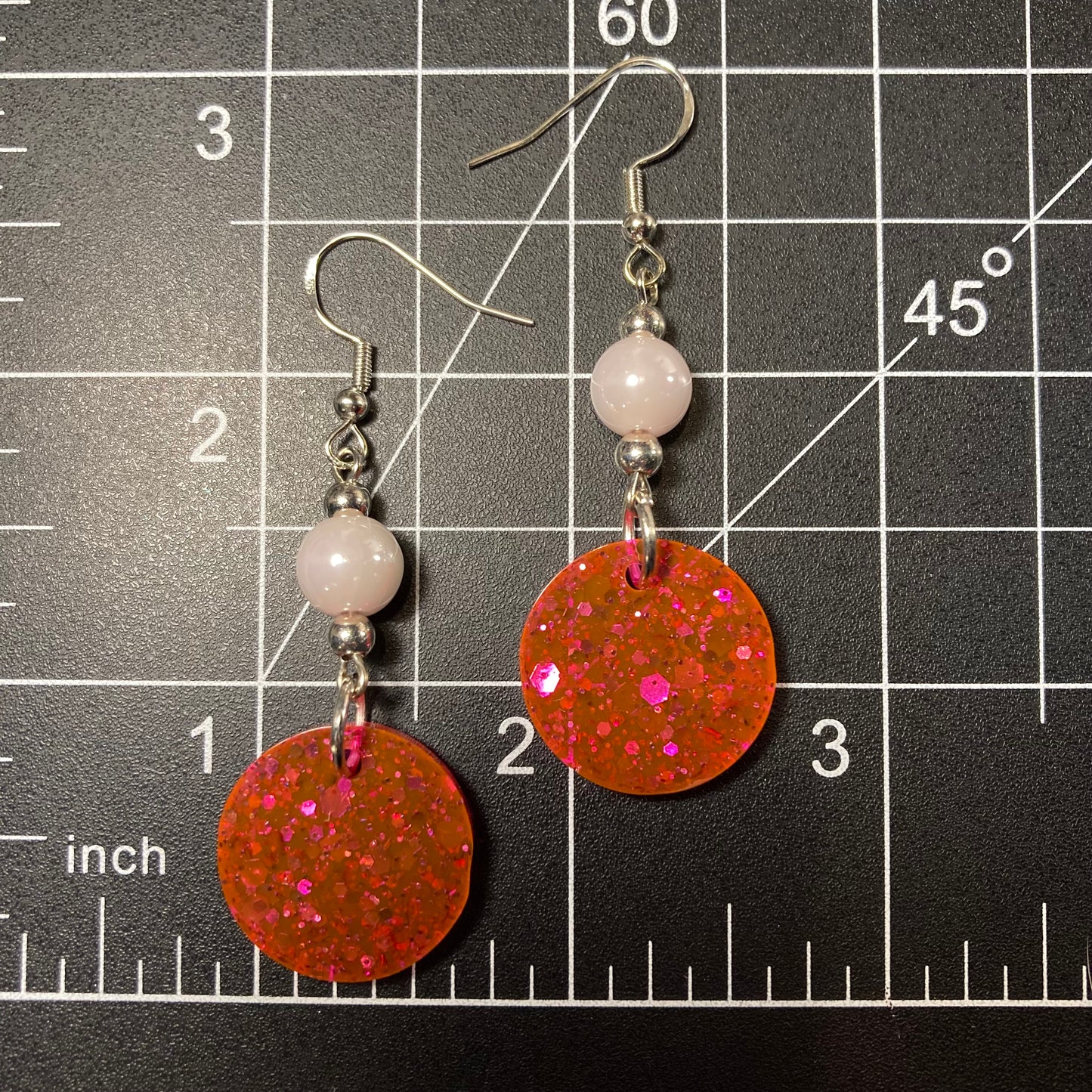 Round pink earrings