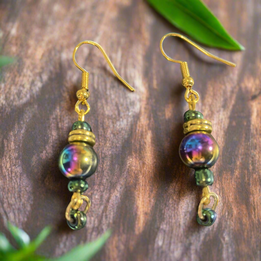 Iridescent Gold Earrings