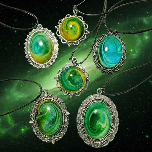 Elemental Harmony Necklaces, chunky, green, Earth Element