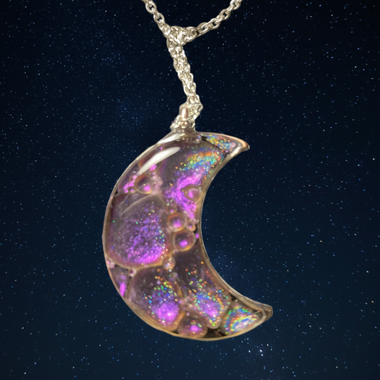 Moon pendant, purple