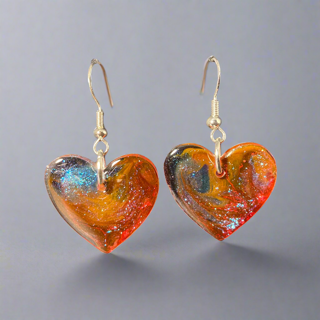 Heart earrings dangles