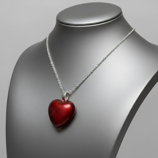 Heart pendant, red