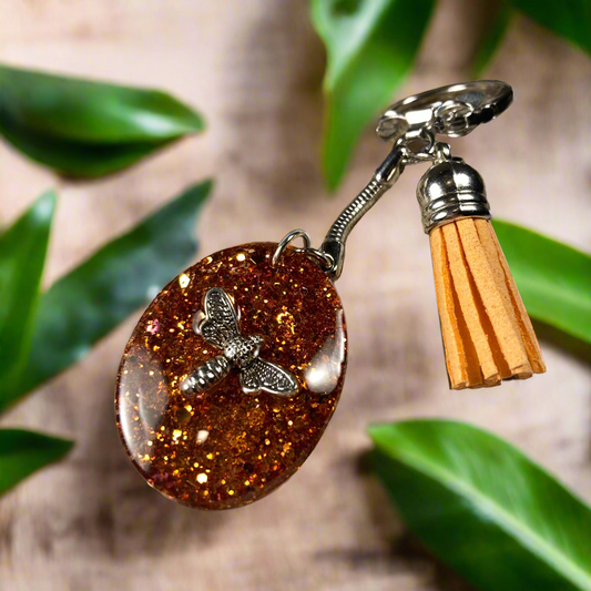 Amber Bee Keyring