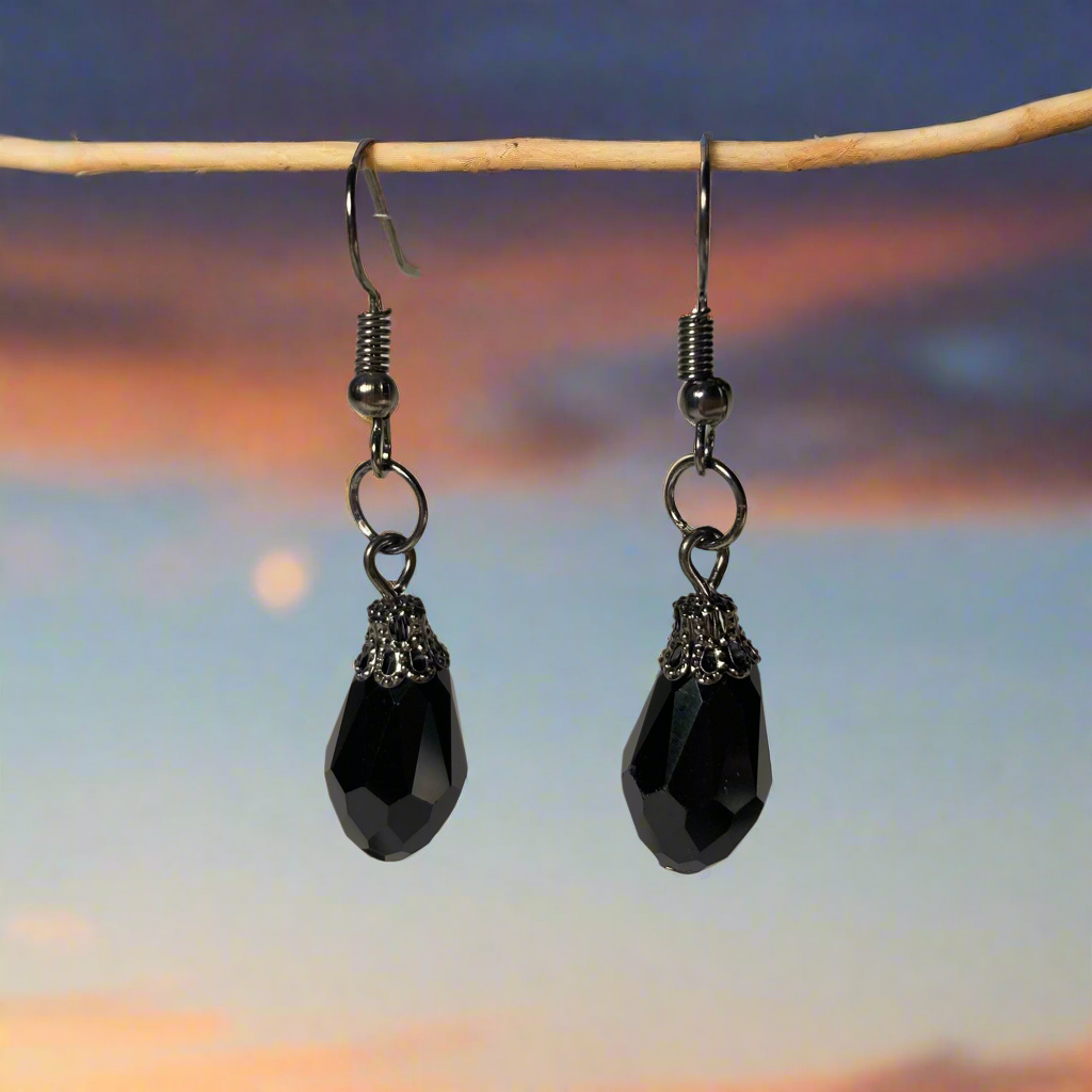 Black Drop Earrings
