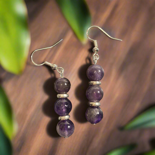 Iridescent Purple Drop Earrings