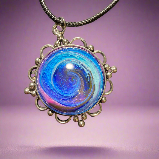 Galaxy Necklaces, pink & blue
