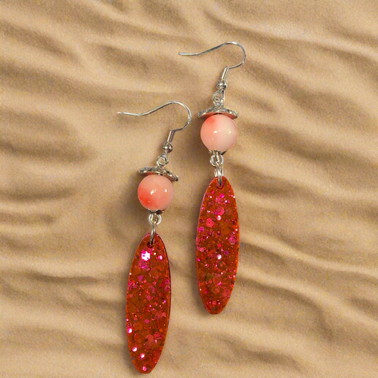 Pink Glittery earrings