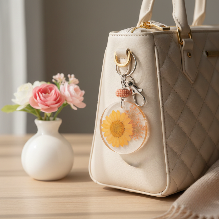 Floral bag charms/keychains