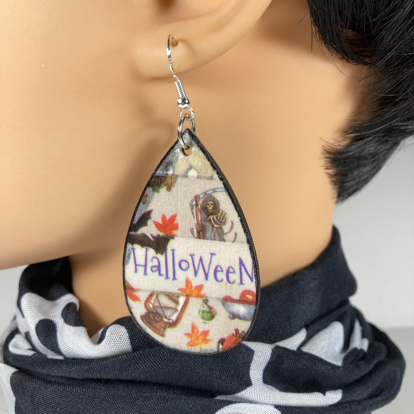 Halloween wooden earrings