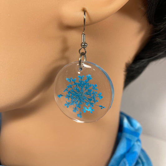 Blue flowers earrings