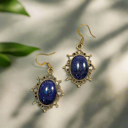 Blue pétri vintage earrings