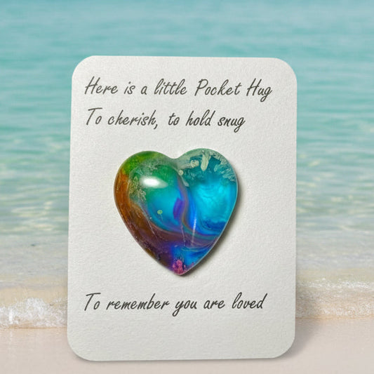 Pocket Hugs, sunset on the beach