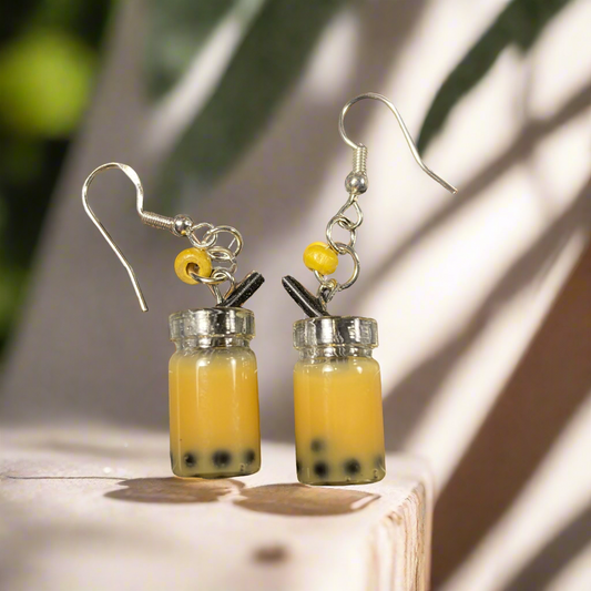 Honey Boba Tea Earrings