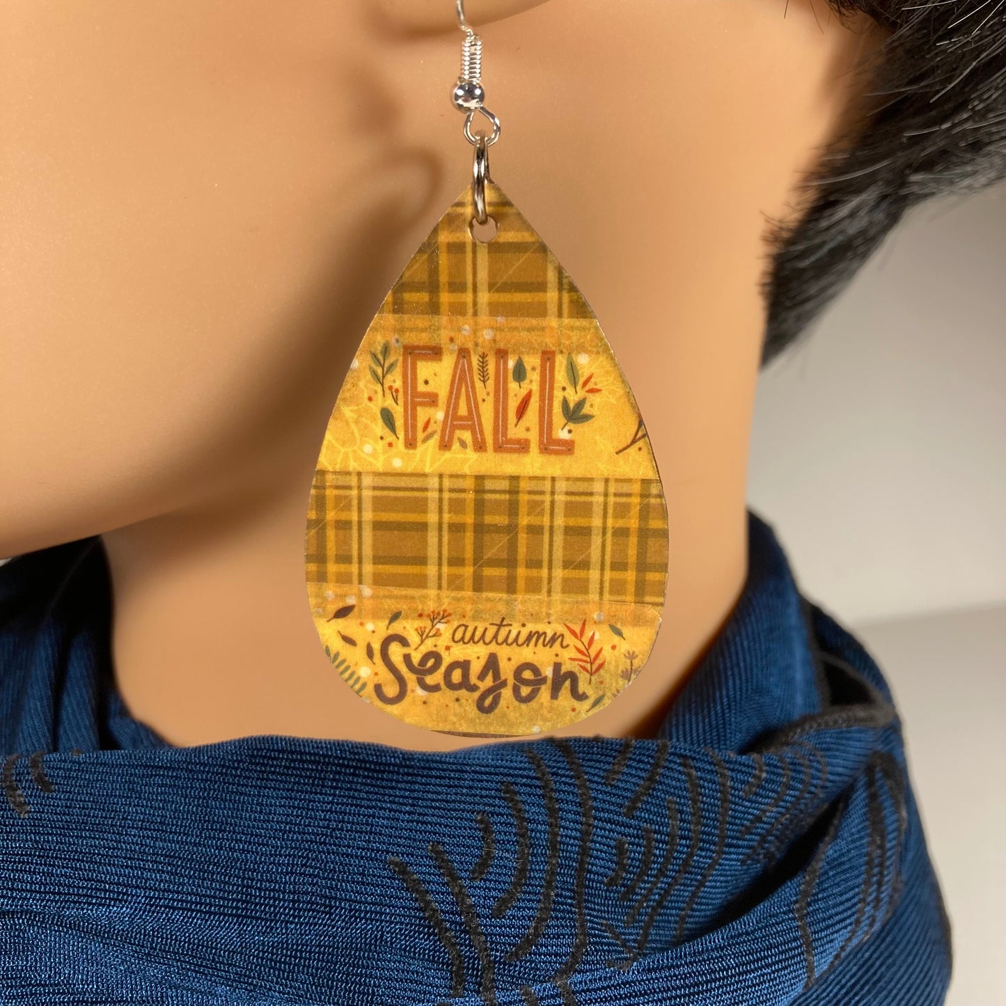 Fall wooden earrings