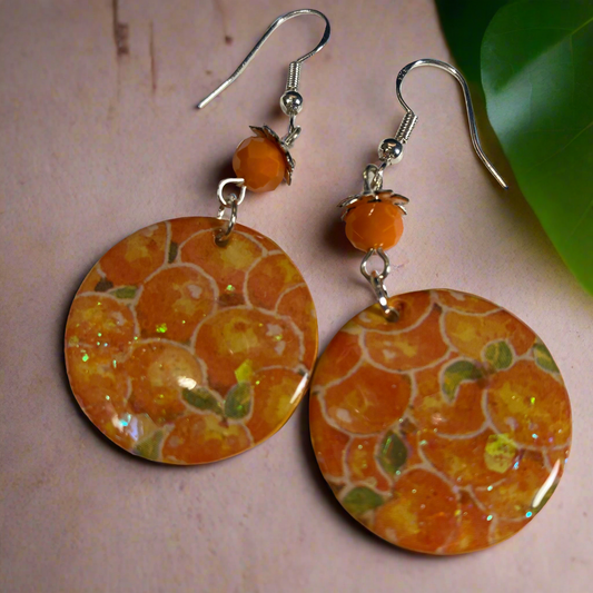 Orange bunch Earrings