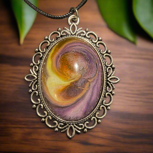 Galaxy Necklaces, purple/yellow