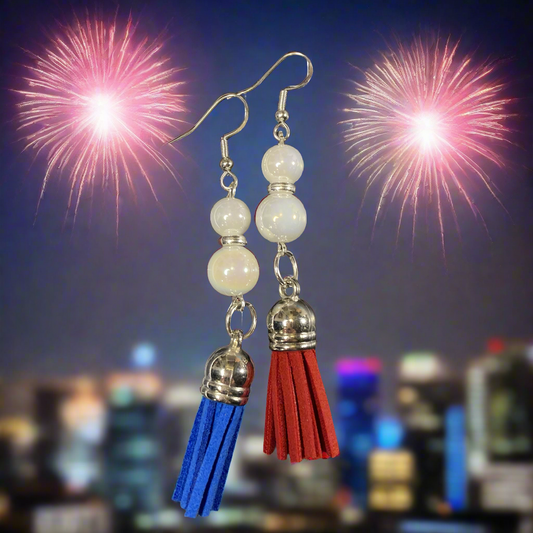 Patriot pearl earrings