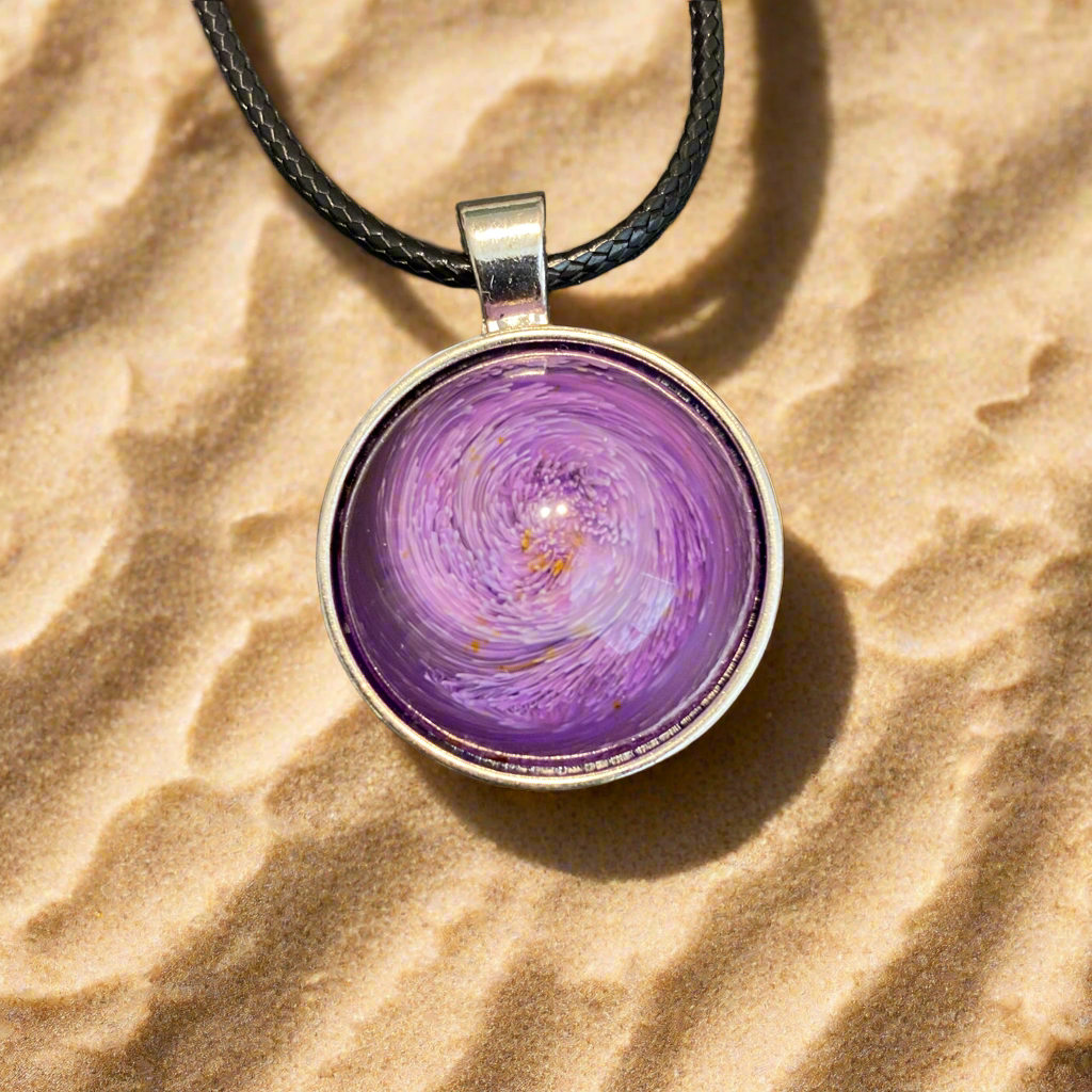 Galaxy Necklaces, small round, pink/purple