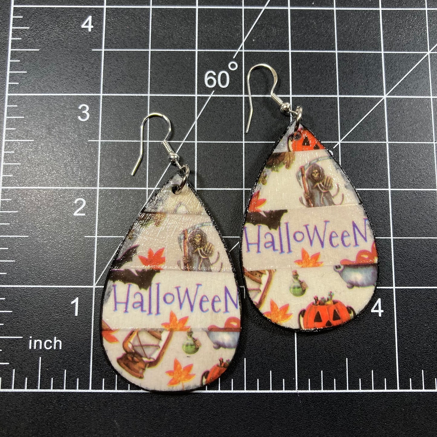 Halloween wooden earrings