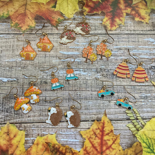 Fall earrings, cosy home and garden
