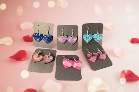 Heart earrings dangles