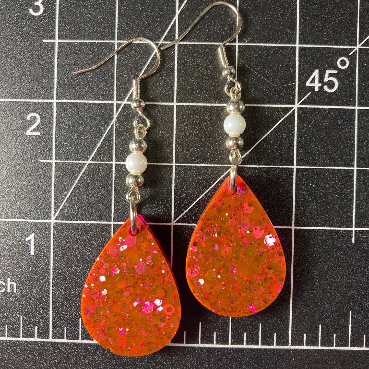 Pink teardrop earrings