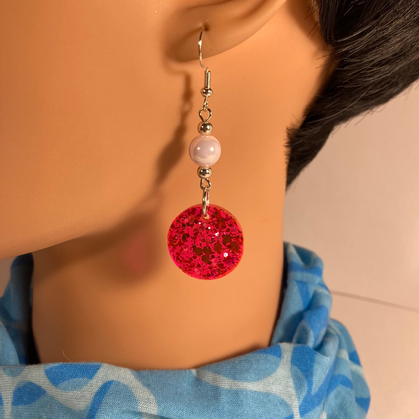 Round pink earrings