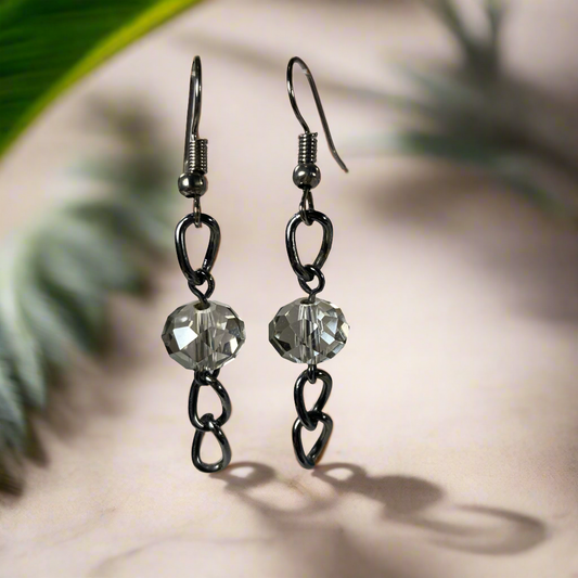 Dark Silver chain earrings