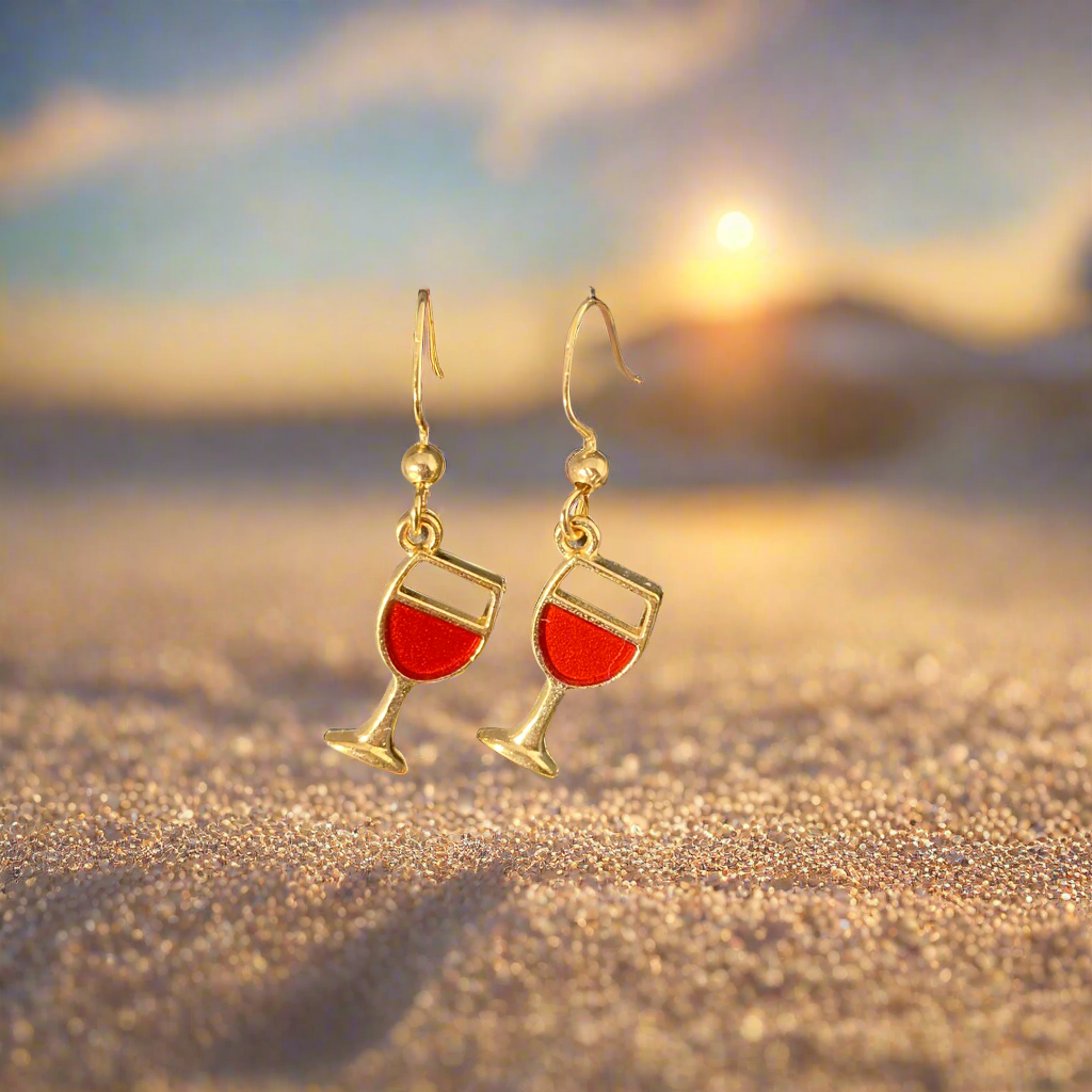 Party Earrings, wine glasses
