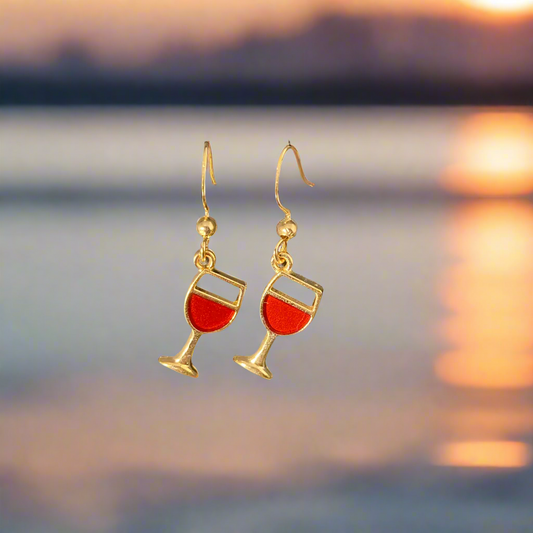 Party Earrings, wine glasses