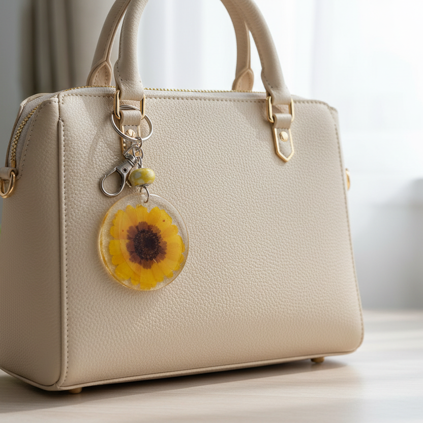 Floral bag charms/keychains